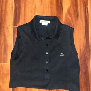 Lacoste Black Sleeveless Polo Top